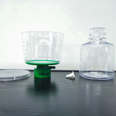 Disposable Sterile Vacuum Filter System, 500mL/500mL with PES 0.22μm/Filter Cup/Connector/Bottle/GL45 Neck