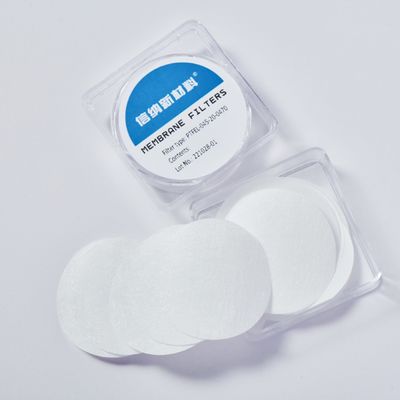 calidad  Hydrophobic Polytetrafluoroethylene PTFE Membrane Disc Filter 0.45µm 25mm Dia fábrica