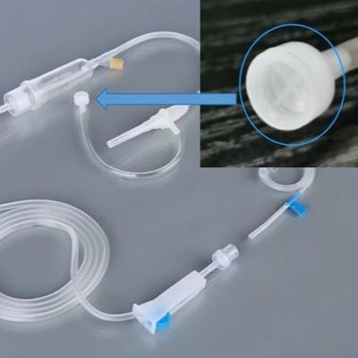 Membrana hidrofóbica de fibra de vidrio para ventilación médica de aire en conjuntos de perfusión intravenosa